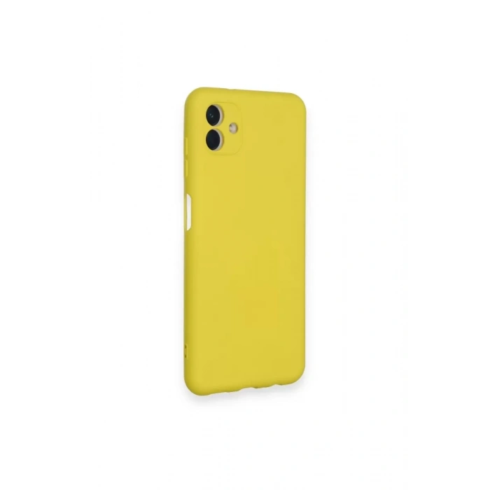 Samsung Galaxy A04 Kılıf Nano içi Kadife Silikon - Sarı