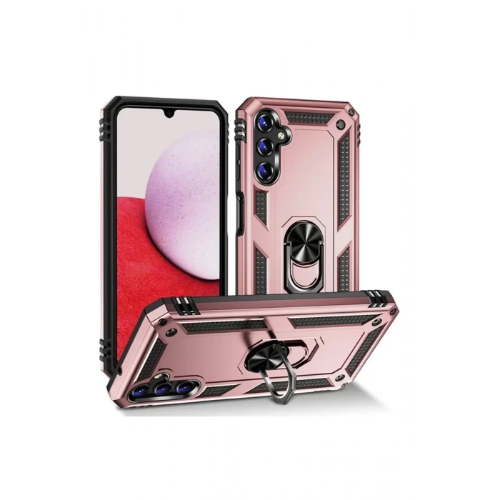 Samsung Galaxy A04S Kılıf Sofya Yüzüklü Silikon Kapak - Rose
