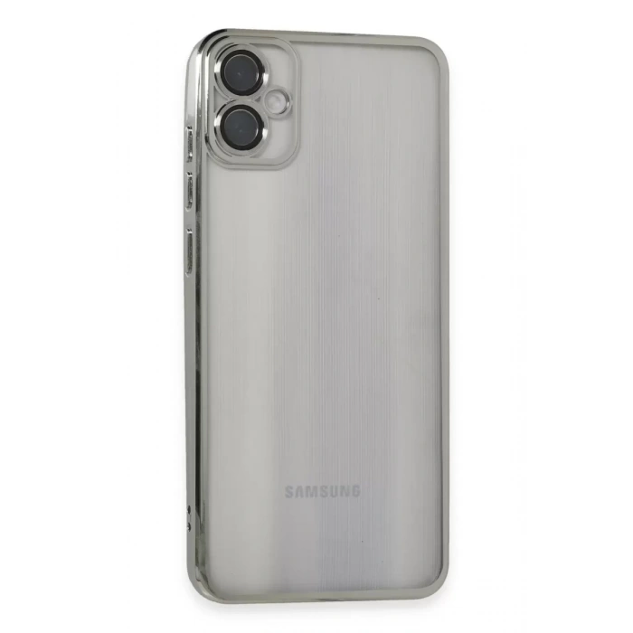 Samsung Galaxy A05 Kılıf Lensli Silikon - Gümüş
