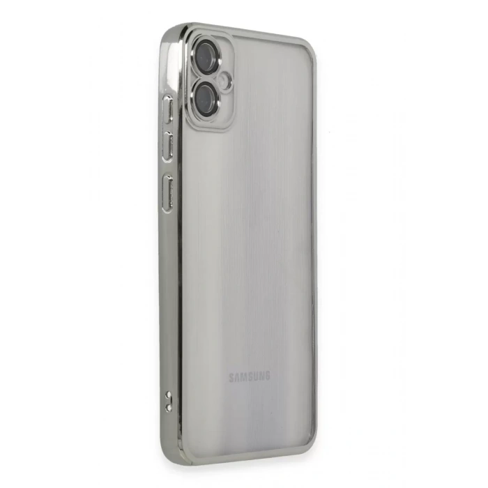 Samsung Galaxy A05 Kılıf Lensli Silikon - Gümüş
