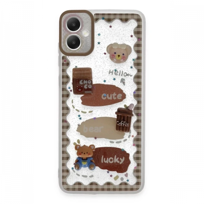 Samsung Galaxy A05 Kılıf Sweet Desenli Silikon Kapak - Şeffaf