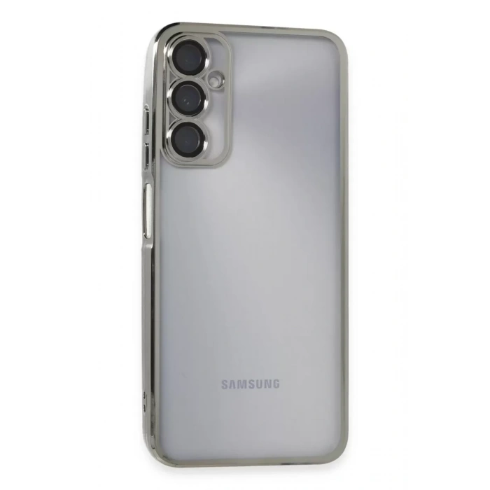 Samsung Galaxy A05S Kılıf Lensli Silikon - Gümüş