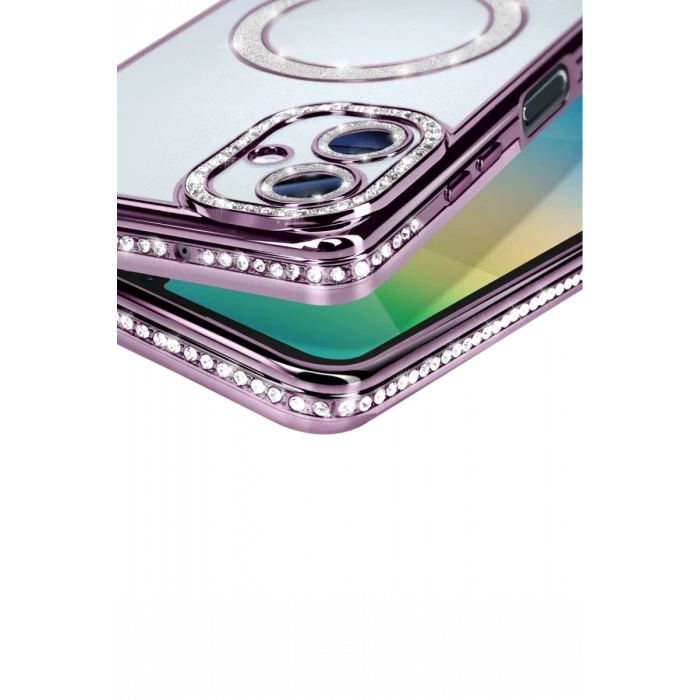 Samsung Galaxy A06 Joke Simli Magneticsafe Kılıf - Derin Mor