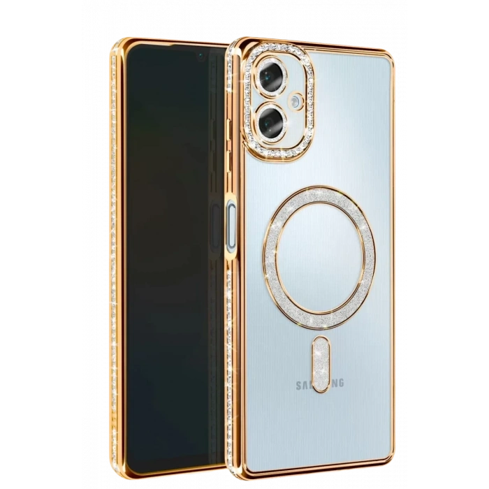 Samsung Galaxy A06 Joke Simli Magneticsafe Kılıf - Gold