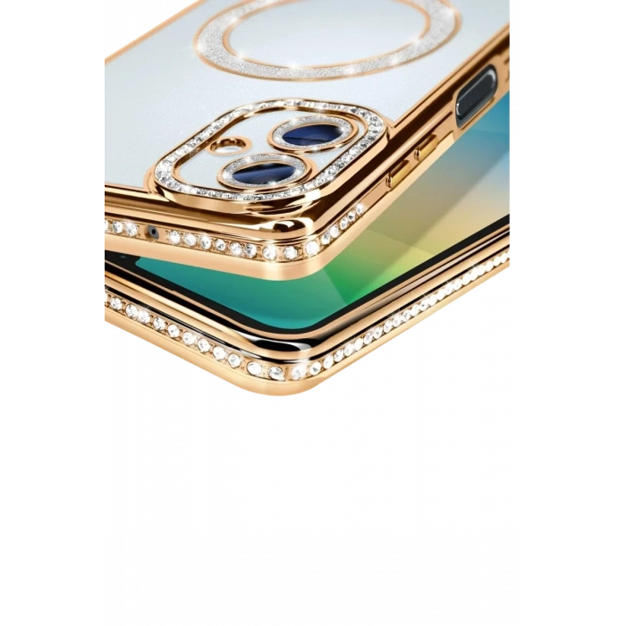 Samsung Galaxy A06 Joke Simli Magneticsafe Kılıf - Gold