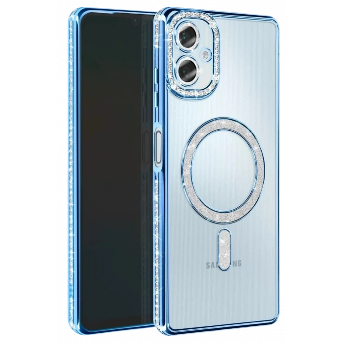 Samsung Galaxy A06 Joke Simli Magneticsafe Kılıf - Mavi