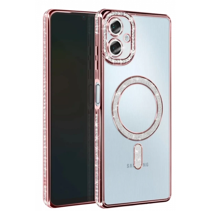 Samsung Galaxy A06 Joke Simli Magneticsafe Kılıf - Pembe