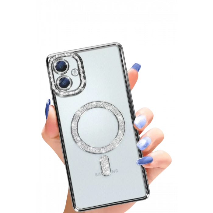 Samsung Galaxy A06 Joke Simli Magneticsafe Kılıf - Siyah