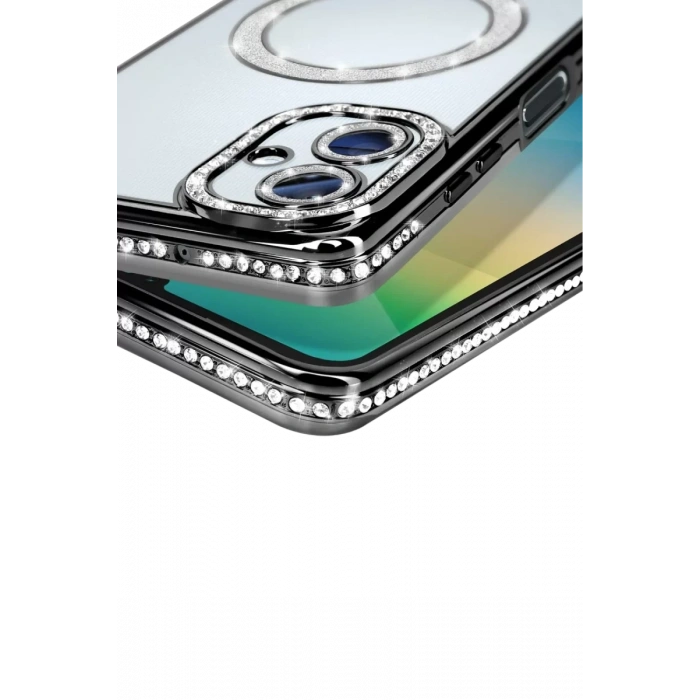 Samsung Galaxy A06 Joke Simli Magneticsafe Kılıf - Siyah