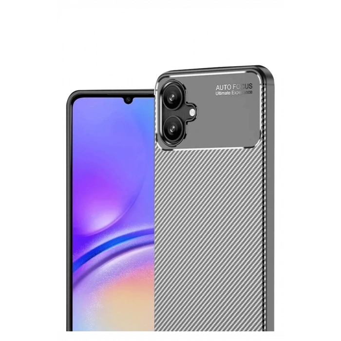 Samsung Galaxy A06 Kılıf Auto Focus Karbon Kapak - Gri