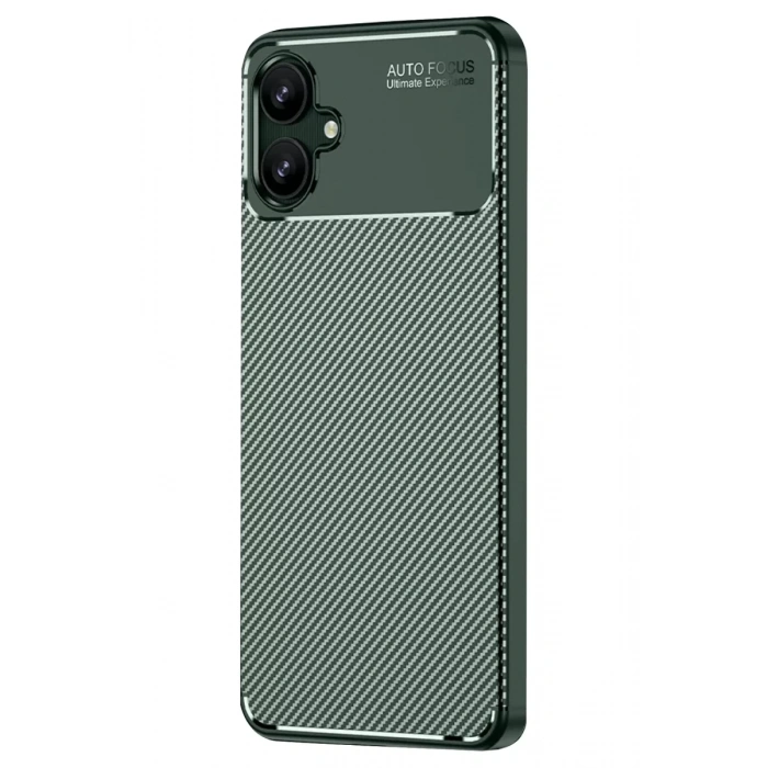 Samsung Galaxy A06 Kılıf Auto Focus Karbon Kapak - Koyu Yeşil
