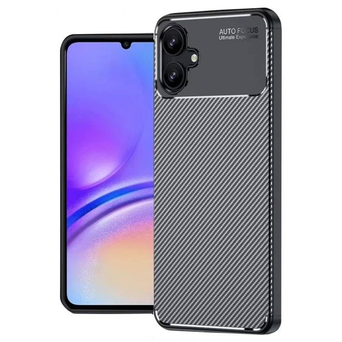 Samsung Galaxy A06 Kılıf Auto Focus Karbon Kapak - Siyah