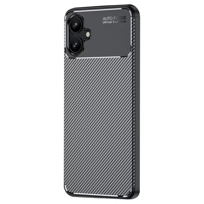 Samsung Galaxy A06 Kılıf Auto Focus Karbon Kapak - Siyah
