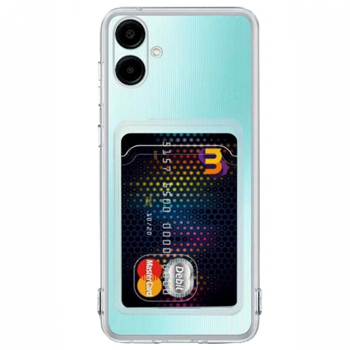Samsung Galaxy A06 Kılıf Kart Şeffaf Silikon - Şeffaf