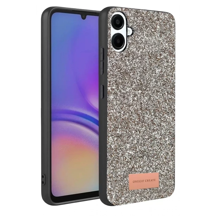 Samsung Galaxy A07 4G Bright Simli Kapak - Gümüş
