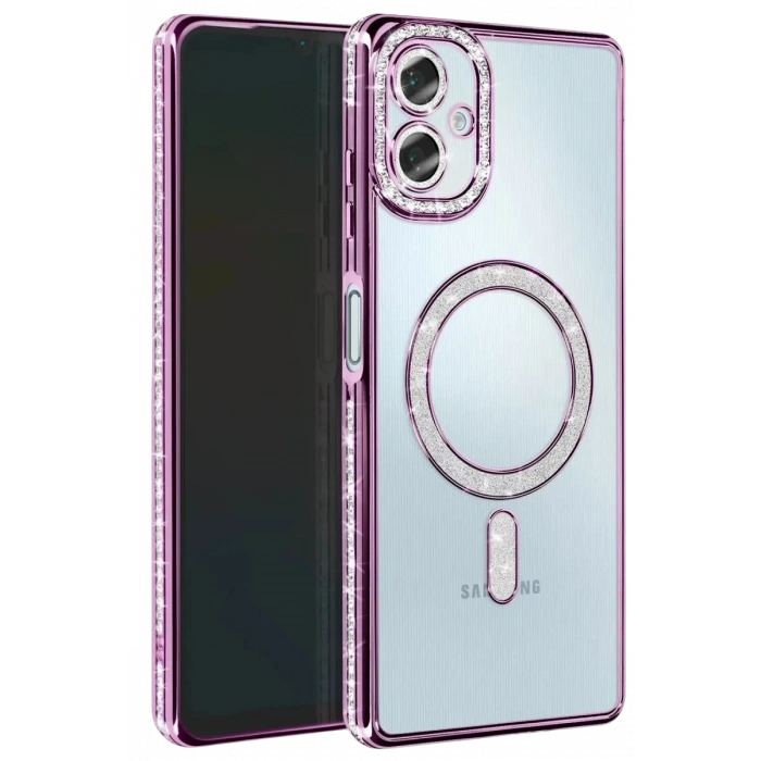 Samsung Galaxy A07 4G Joke Simli Magneticsafe Kılıf - Derin Mor