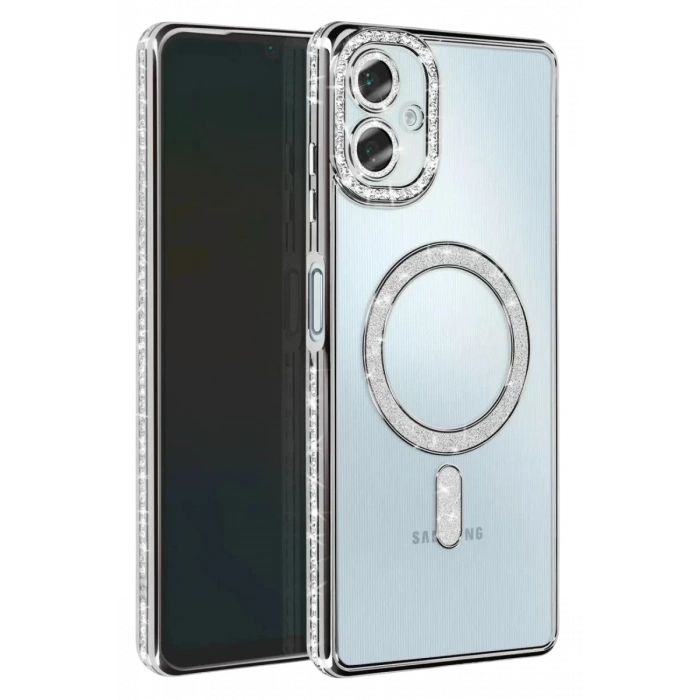 Samsung Galaxy A07 4G Joke Simli Magneticsafe Kılıf - Gümüş