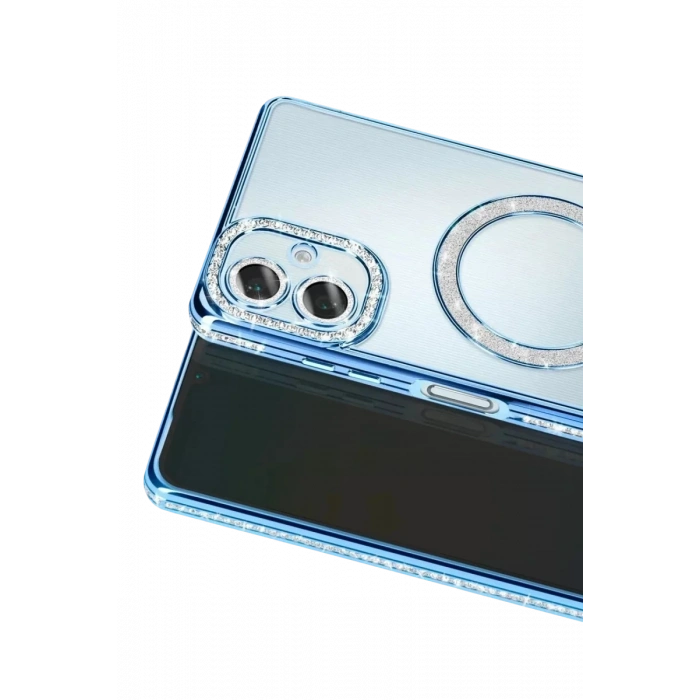 Samsung Galaxy A07 4G Joke Simli Magneticsafe Kılıf - Mavi