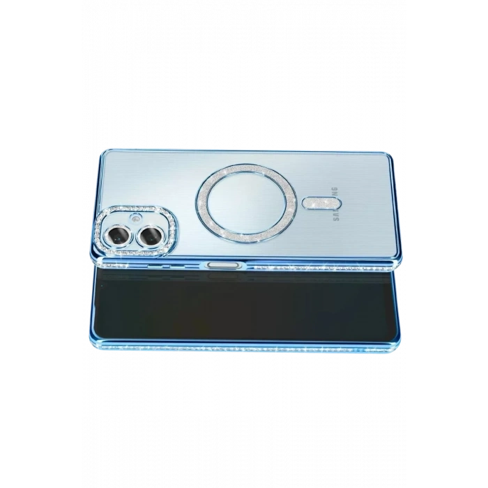 Samsung Galaxy A07 4G Joke Simli Magneticsafe Kılıf - Mavi