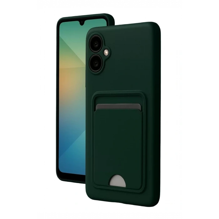 Samsung Galaxy A07 4G Kelvin Kartvizitli Silikon - Koyu Yeşil