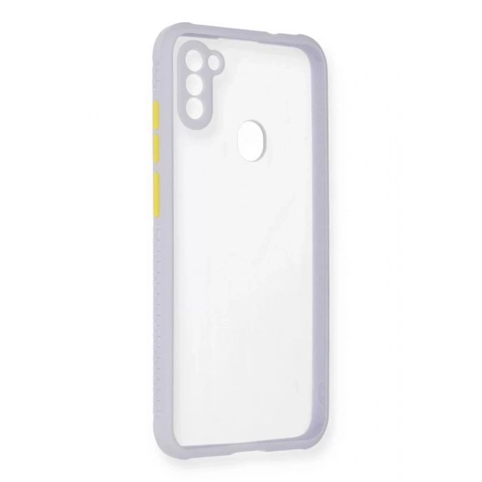 Samsung Galaxy A11 Kılıf Miami Şeffaf Silikon - Lila