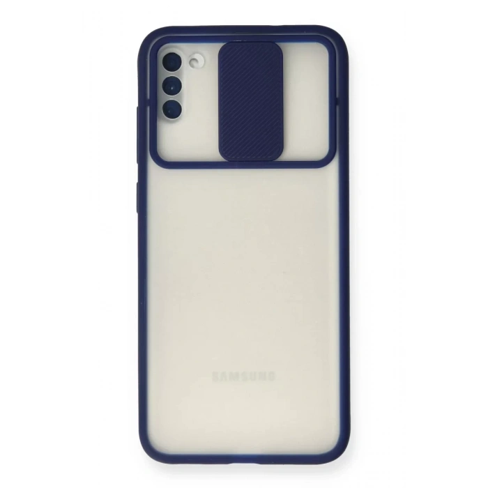 Samsung Galaxy A11 Kılıf Palm Buzlu Kamera Sürgülü Silikon - Lacivert