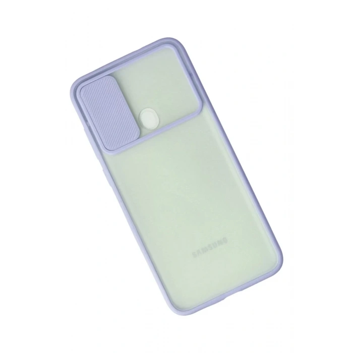 Samsung Galaxy A11 Kılıf Palm Buzlu Kamera Sürgülü Silikon - Lila