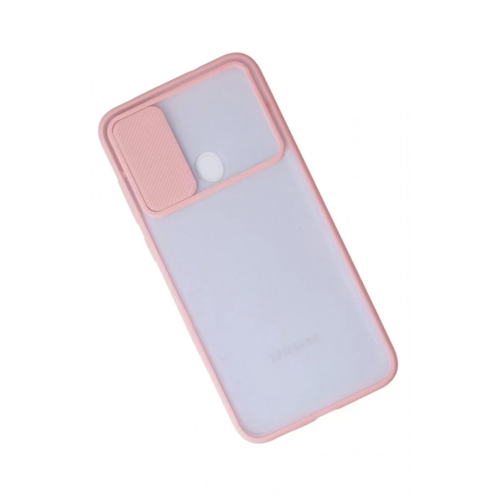 Samsung Galaxy A11 Kılıf Palm Buzlu Kamera Sürgülü Silikon - Pembe