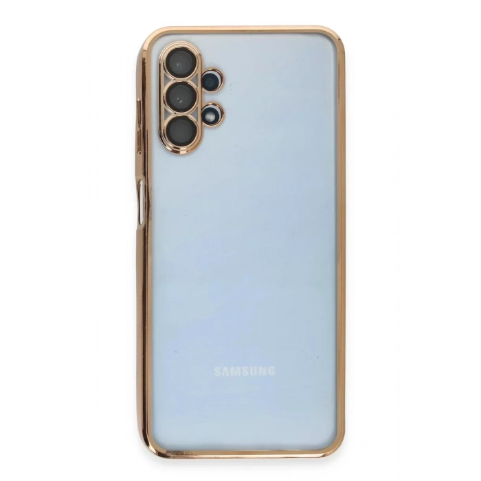 Samsung Galaxy A13 4G Kılıf Lensli Silikon - Gold