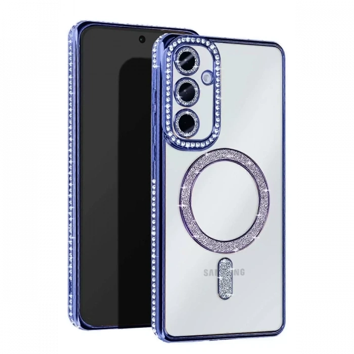 Samsung Galaxy A15 4G Joke Simli Magneticsafe Kılıf - Mavi