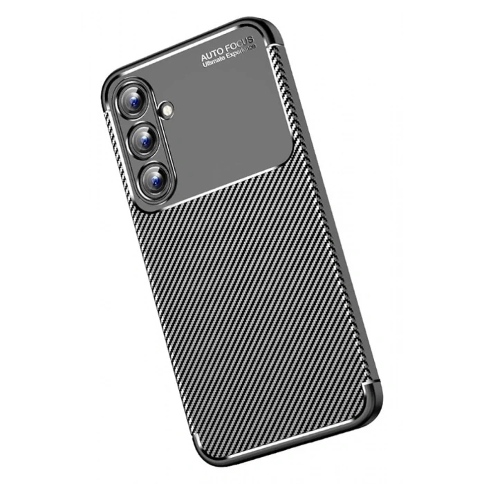 Samsung Galaxy A15 4G Kılıf Auto Focus Karbon Kapak - Siyah
