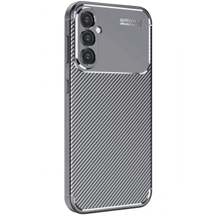Samsung Galaxy A16 5G Kılıf Auto Focus Karbon Kapak - Gri