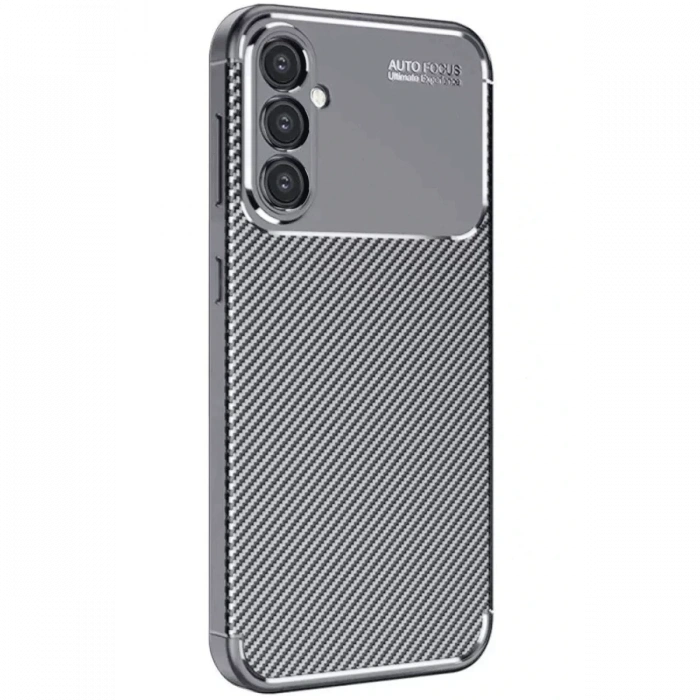 Samsung Galaxy A16 5G Kılıf Auto Focus Karbon Kapak - Gri