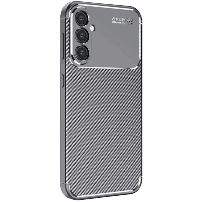 Samsung Galaxy A16 5G Kılıf Auto Focus Karbon Kapak - Gri