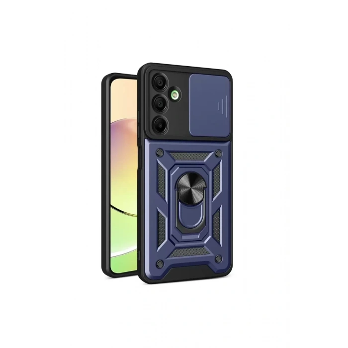 Samsung Galaxy A16 5G Kılıf Pars Lens Yüzüklü Silikon - Lacivert