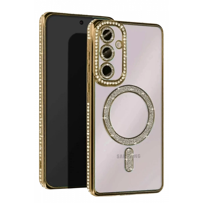 Samsung Galaxy A17 5G Joke Simli Magneticsafe Kılıf - Gold