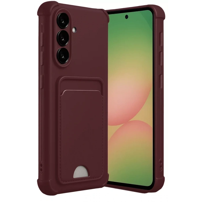 Samsung Galaxy A17 5G Kelvin Kartvizitli Silikon - Bordo