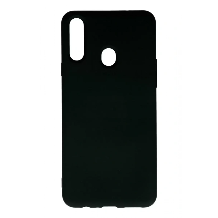 Samsung Galaxy A20S Kılıf Nano içi Kadife Silikon - Siyah