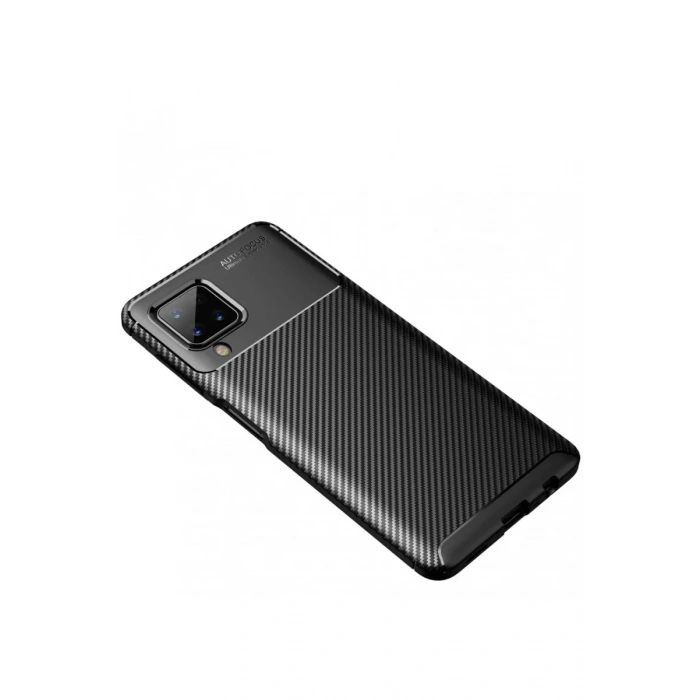 Samsung Galaxy A22 Kılıf Auto Focus Karbon Kapak - Siyah
