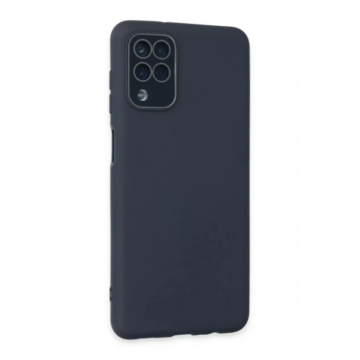 Samsung Galaxy A22 Kılıf Lansman Glass Kapak - Lacivert