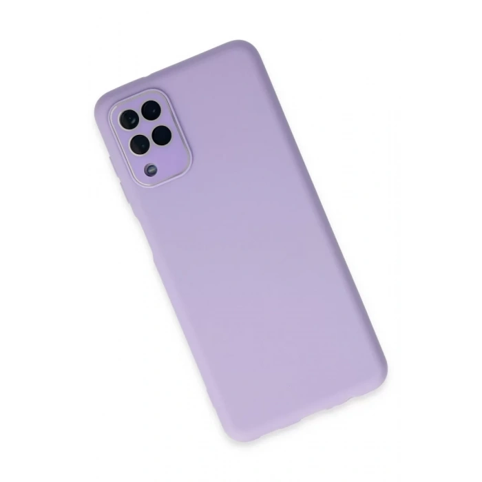 Samsung Galaxy A22 Kılıf Lansman Glass Kapak - Lila