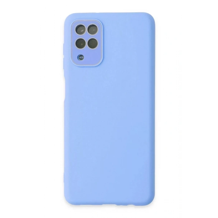 Samsung Galaxy A22 Kılıf Lansman Glass Kapak - Mavi