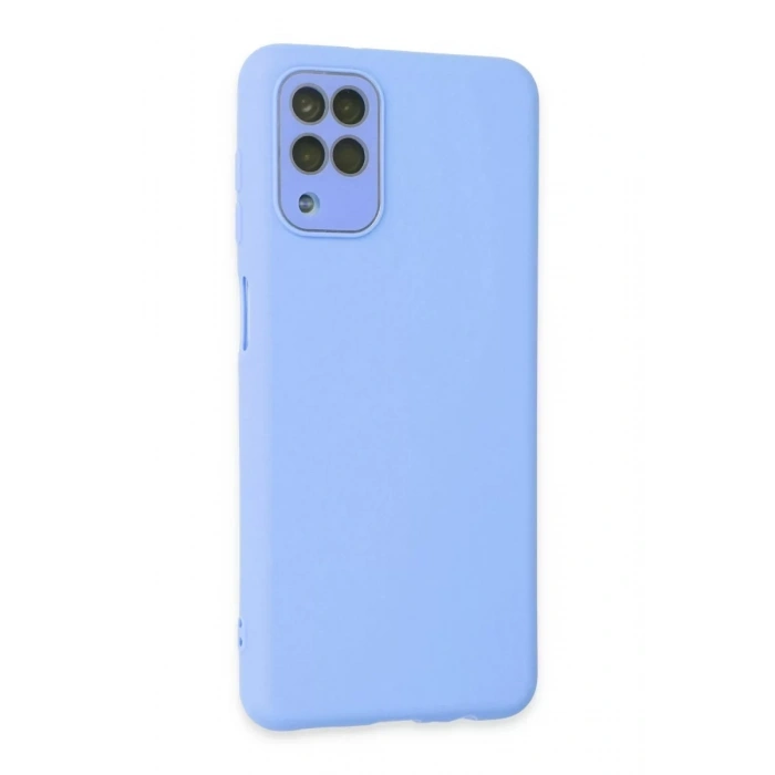 Samsung Galaxy A22 Kılıf Lansman Glass Kapak - Mavi