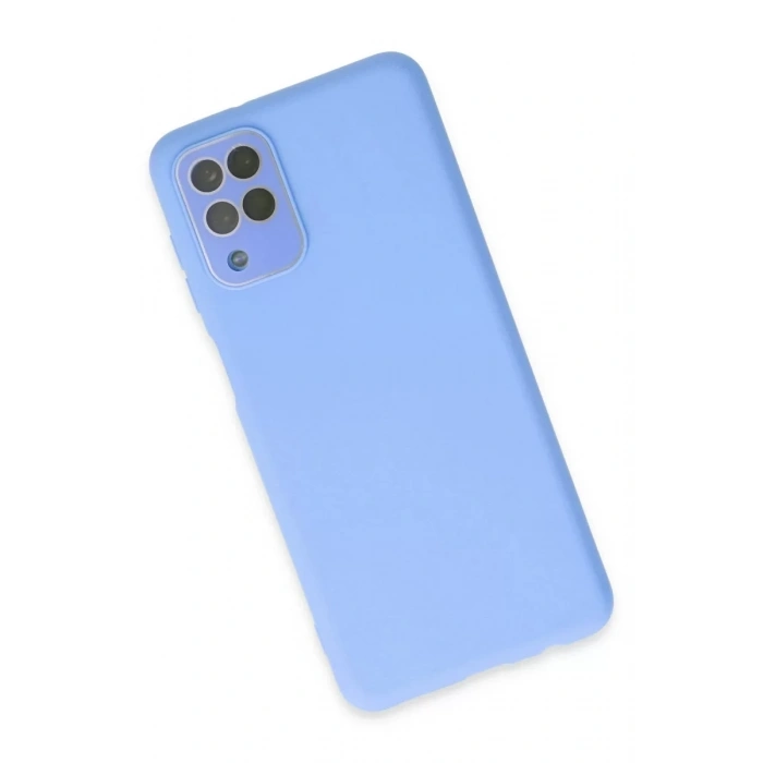 Samsung Galaxy A22 Kılıf Lansman Glass Kapak - Mavi