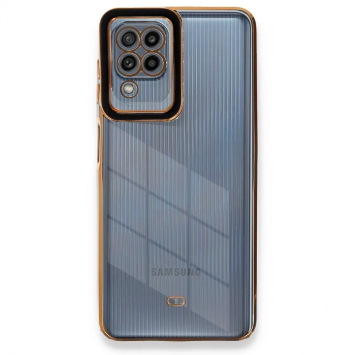 Samsung Galaxy A22 Kılıf Liva Lens Silikon - Siyah