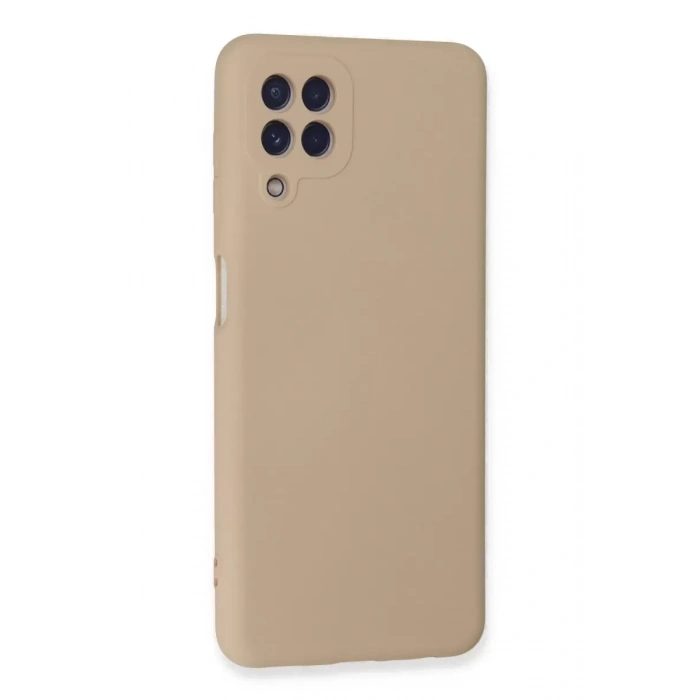 Samsung Galaxy A22 Kılıf Nano içi Kadife Silikon - Pudra