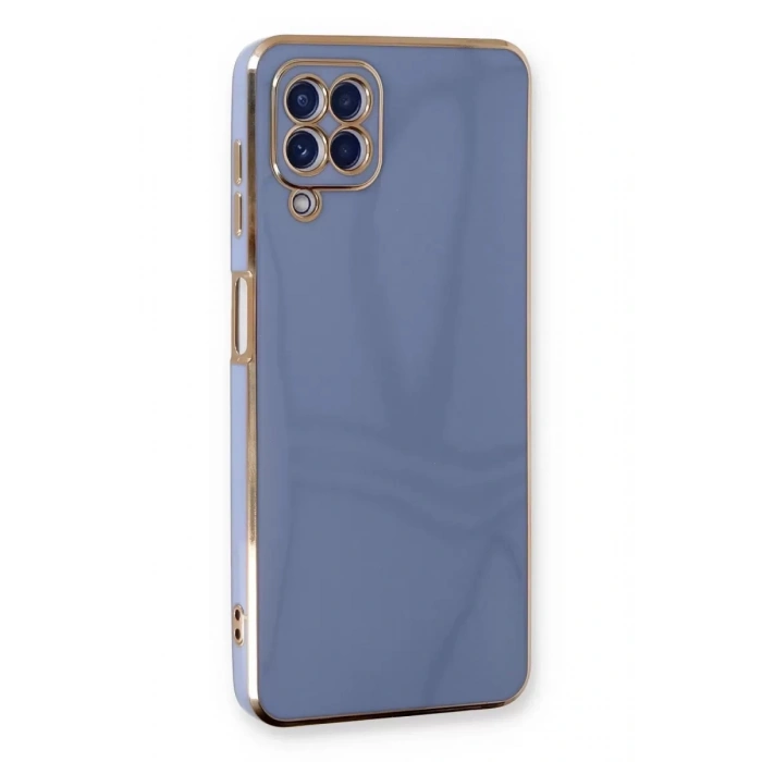 Samsung Galaxy A22 Kılıf Volet Silikon - Mavi