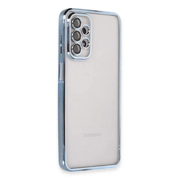 Samsung Galaxy A23 4G Kılıf Lensli Silikon - Açık Mavi