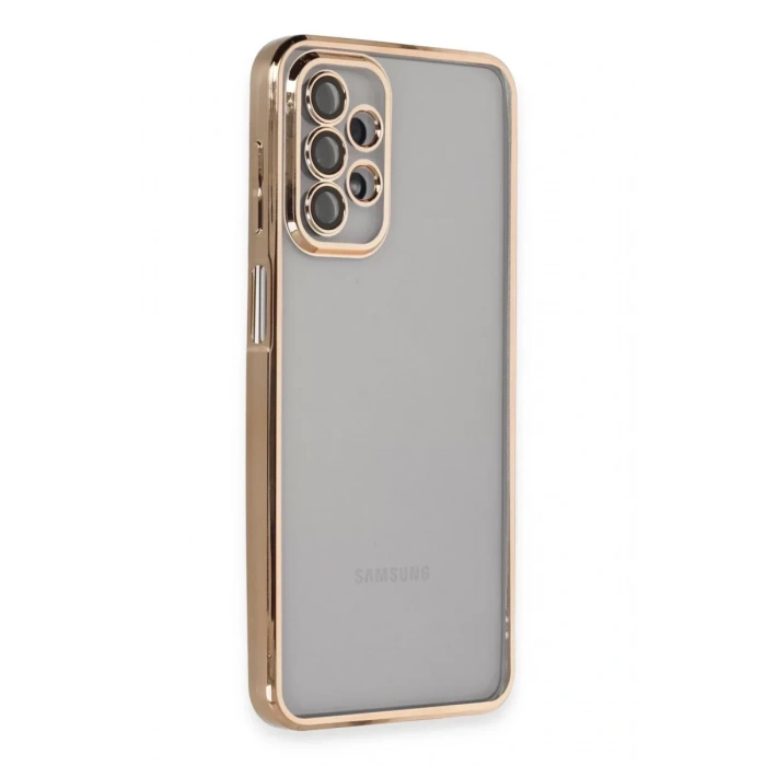 Samsung Galaxy A23 4G Kılıf Lensli Silikon - Gold