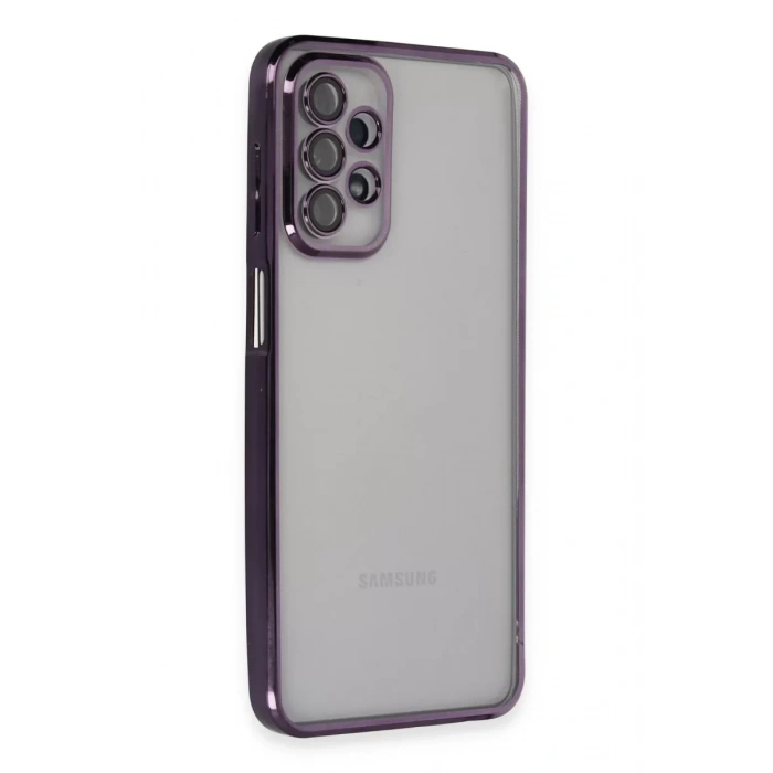 Samsung Galaxy A23 4G Kılıf Lensli Silikon - Mor